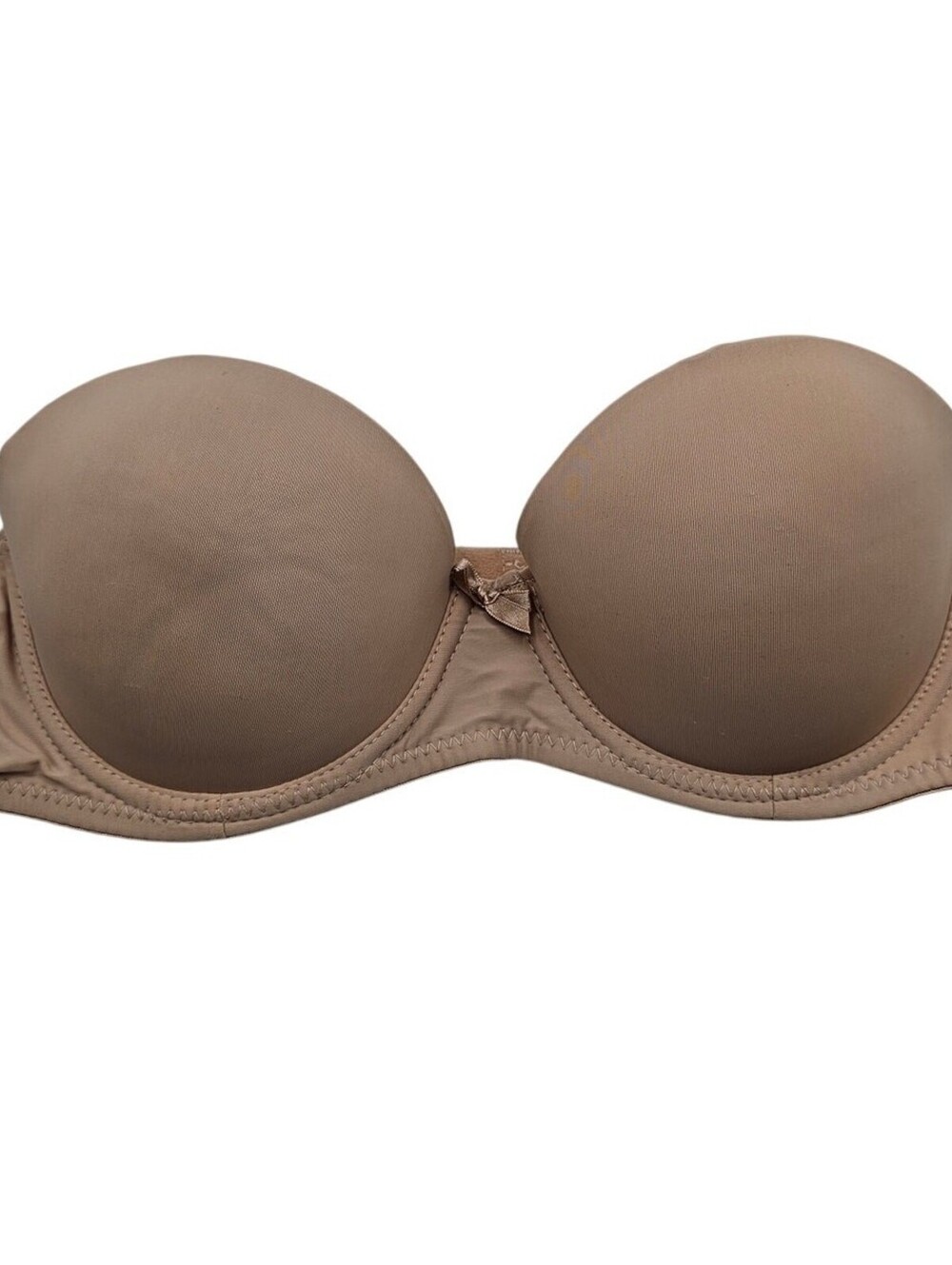 Tahari Womens Sz 34B Strapless Padded Push Up Bra Solid Beige
